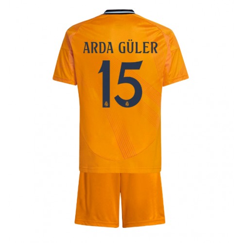 Dres Real Madrid Arda Guler #15 Gostujuci za djecu 2024-25 Kratak Rukav (+ kratke hlače)